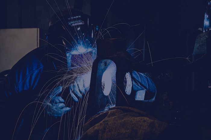 welder showing off some welding sparks