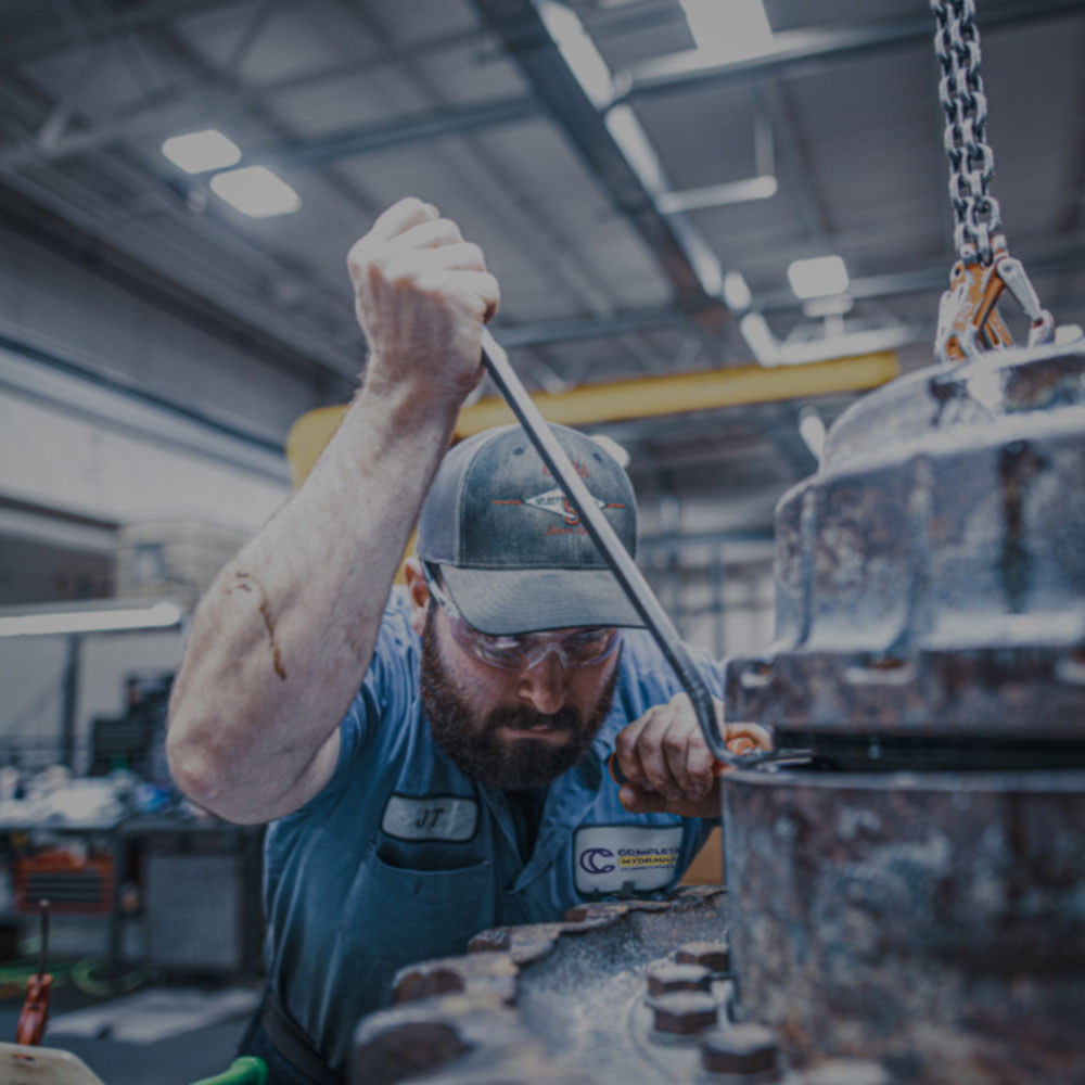 An employee testing a transmission